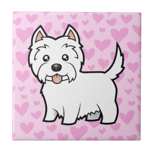 Westhochland-weißer Terrier-Liebe Fliese
