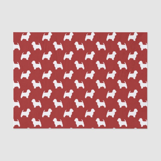 Westhochland-weißer Terrier-Silhouette-Muster Seidenpapier (Vorderseite)