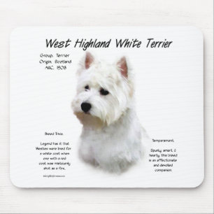 Westhochland-weißes Terrier-Geschichtsentwurf Mousepad