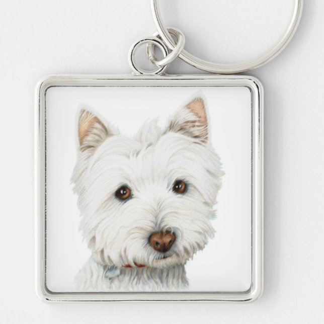 Westhochland-weißes Terrier-Hund Schlüsselanhänger (Vorne)