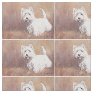 Westhochland-weißes Terrier-Hundekunst-Gewebe Stoff
