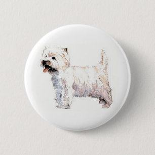 Westhochland weißes Terrier Westie Button