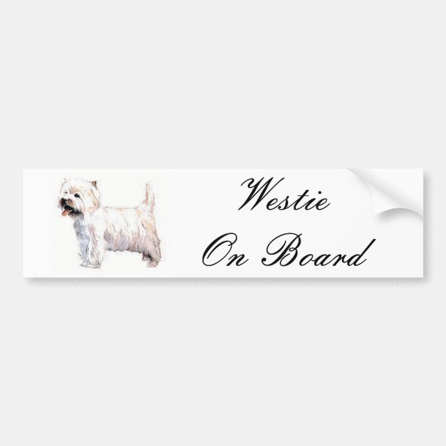 Westie an Bord des Autoaufklebers Autoaufkleber (Vorne)