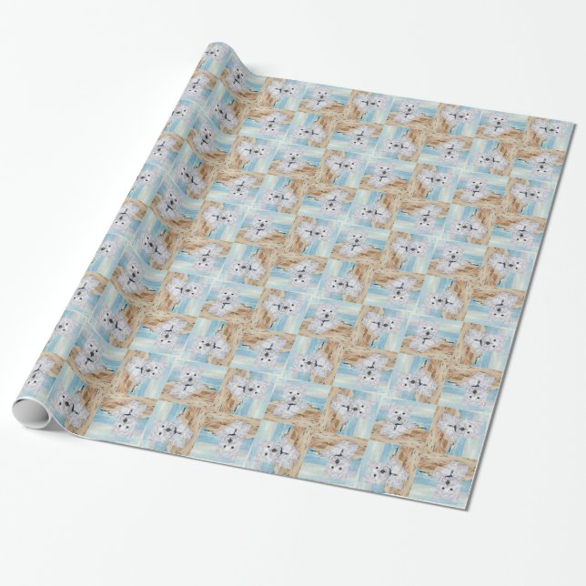 Westie an der Küste Geschenkpapier (Ungerollt)