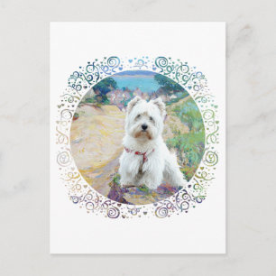 Westie an der Küste Postkarte