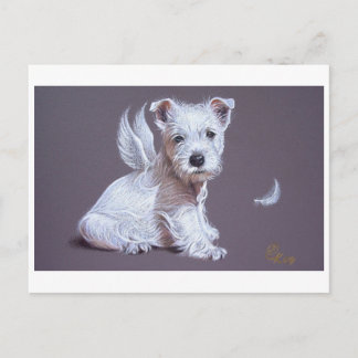 Westie Angel Postkarte