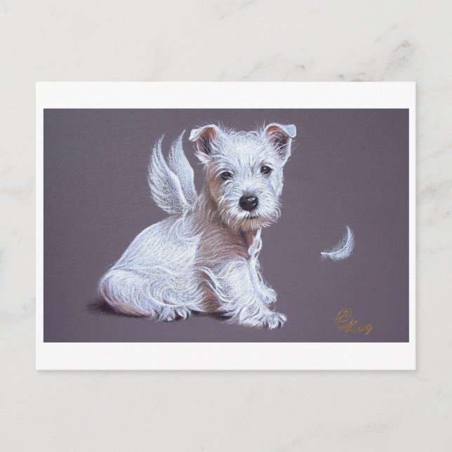 Westie Angel Postkarte (Vorderseite)