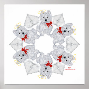 Westie Angel Schneeflocke Poster