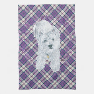 Westie auf Tartan Handtuch