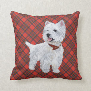 Westie auf Tartan KISSEN