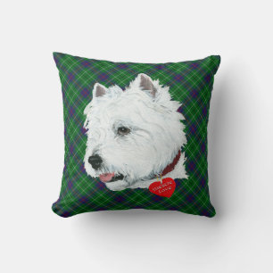 Westie auf Tartan-KISSEN Kissen