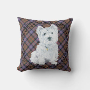 Westie auf Tartan-KISSEN Kissen