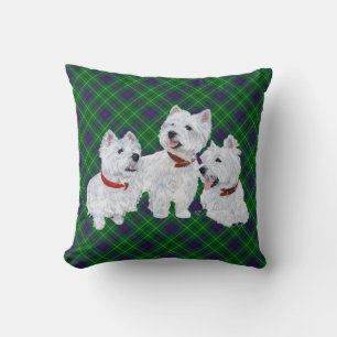 Westie auf Tartan-KISSEN Kissen