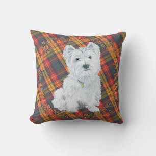 Westie auf Tartan-KISSEN Kissen