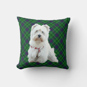 Westie auf Tartan-KISSEN Kissen