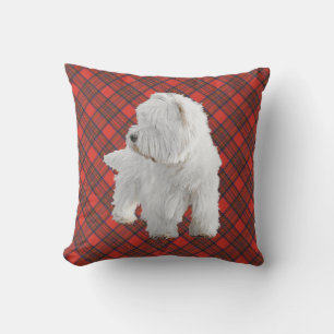 Westie auf Tartan-KISSEN Kissen