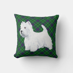 Westie auf Tartan-KISSEN Kissen
