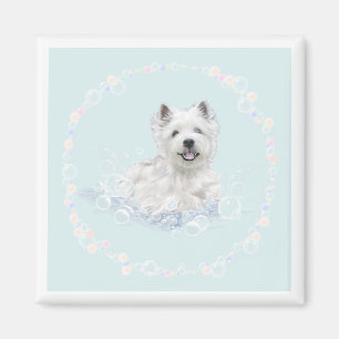 Westie Badezeit Spaß Magnet