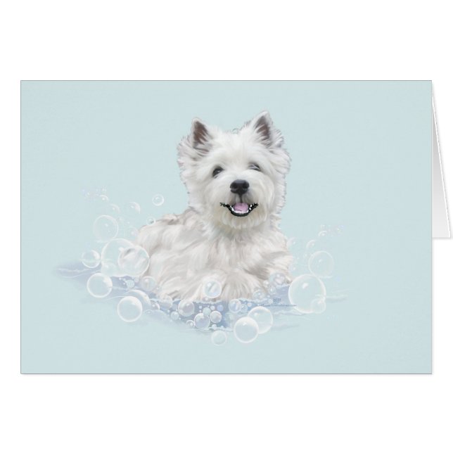 Westie Bath Time Fun (Vorderseite (Horizontal))