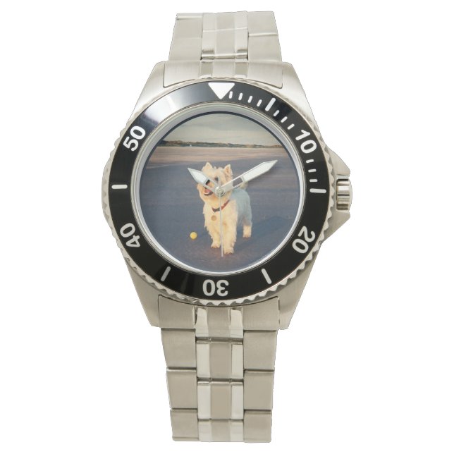 Westie Beach Armbanduhr (Vorderseite)