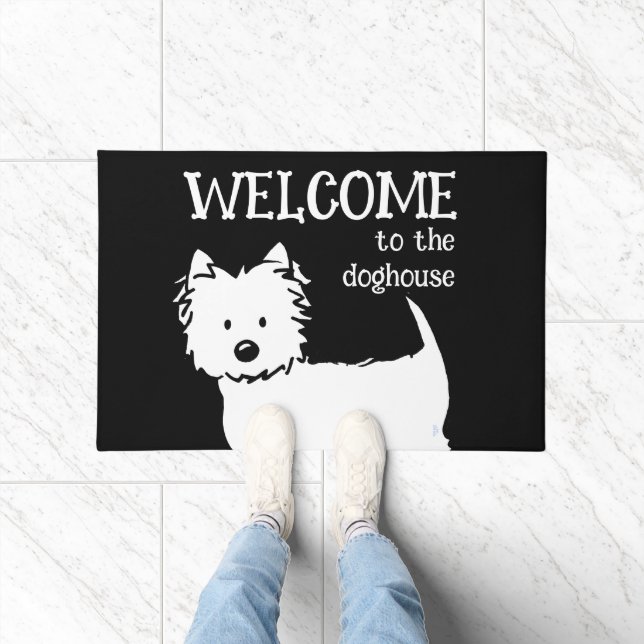Westie Black Welcome Mat Fußmatte (Indoor)