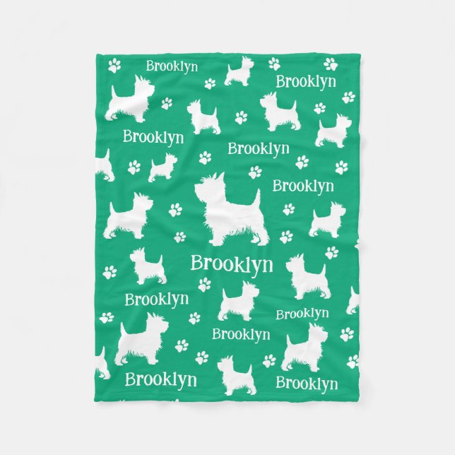 Westie Blanket Personalisiert West Highland Terrie Fleecedecke (Vorderseite)