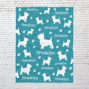 Westie Blanket Personalisiert West Highland Terrie Fleecedecke