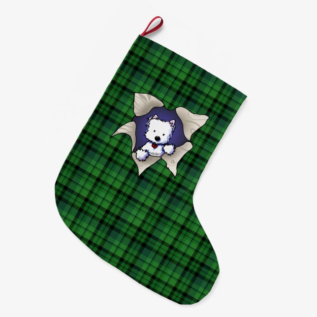 Westie BLAST Christmas Strumpf Großer Weihnachtsstrumpf (Vorderansicht (hängend))