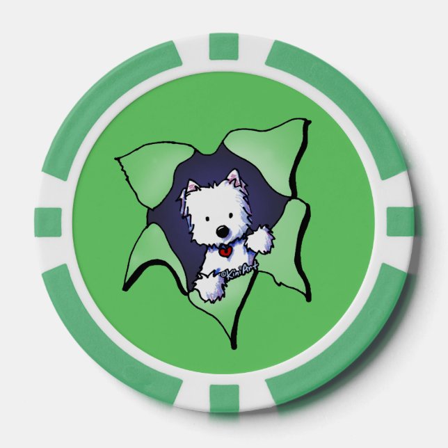 Westie BLAST Green Poker Chips (Vorderseite)
