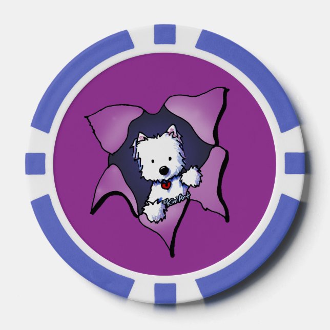 Westie BLAST Lila Poker Chips (Vorderseite)