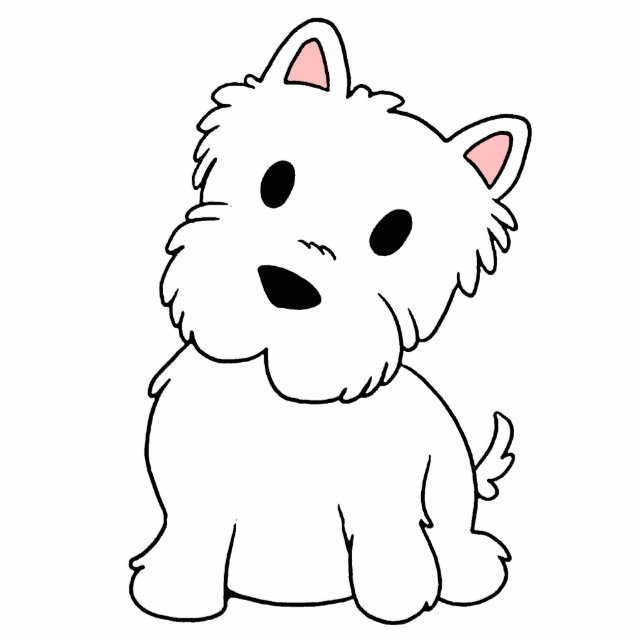 westie Cartoon Fotoskulptur Schlüsselanhänger (Vorne)