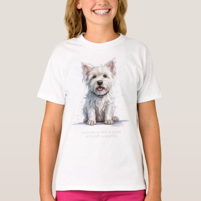 Westie Cheeky Niedlich Personalisiert T-Shirt (Vorderseite)