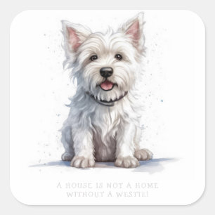 Westie Cheeky Niedliche Personalisierte Etikett Au Quadratischer Aufkleber