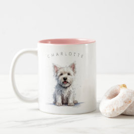 Westie Cheeky Niedliche Personalisierte Geschenkid Zweifarbige Tasse