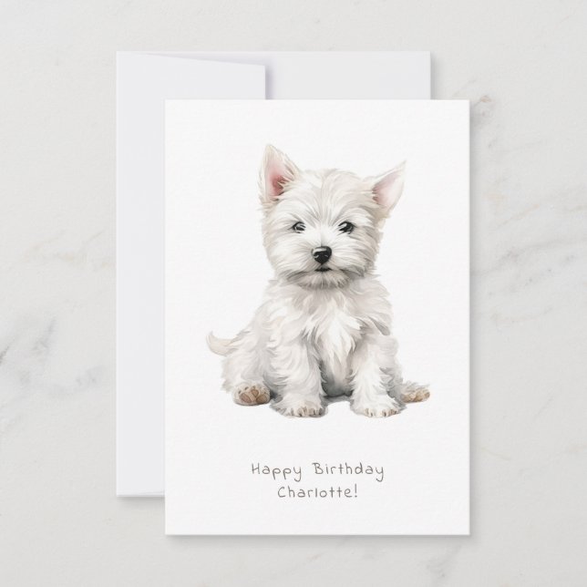 Westie Cheeky Puppy Niedliche Geburtstag Card pers (Vorderseite)