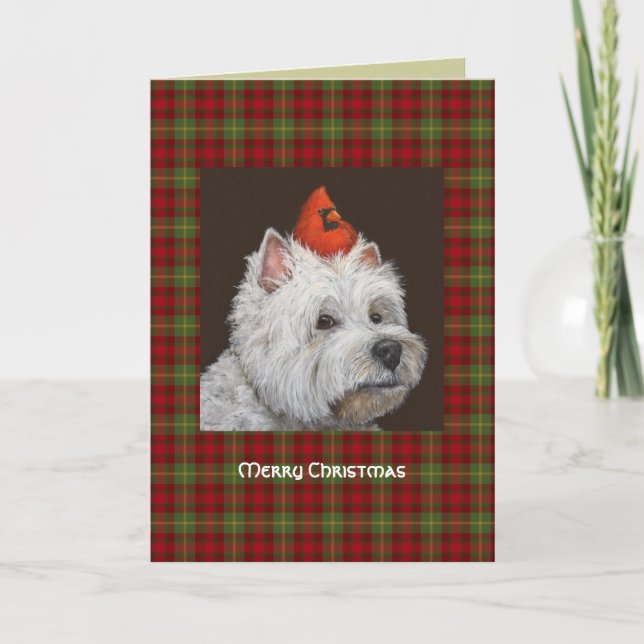 Westie Christmas Card Feiertagskarte (Vorderseite)