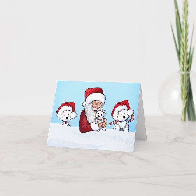 Westie Christmas Card Feiertagskarte (Vorderseite)