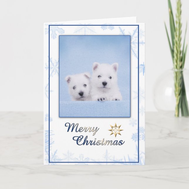 Westie Christmas Card Feiertagskarte (Vorderseite)