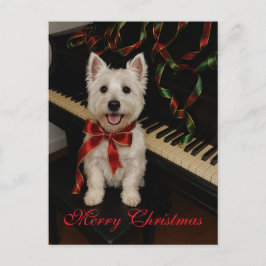 Westie Christmas Card Postkarte