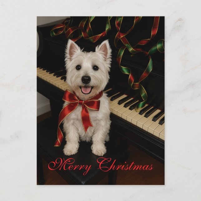 Westie Christmas Card Postkarte (Vorderseite)