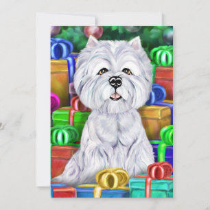 Westie Christmas Open Geschenke Einladung