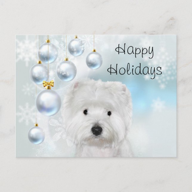 Westie Christmas Postkarte (Vorderseite)