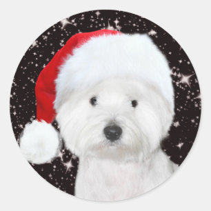 Westie Christmas Runder Aufkleber
