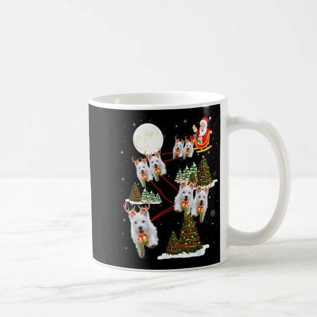 Westie Christmas Tree Westie Santa Hat Lights Xmas Kaffeetasse (Rechts)