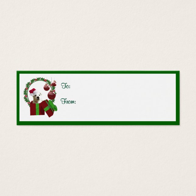 Westie Christmas wünscht Gift Tags (Vorderseite)