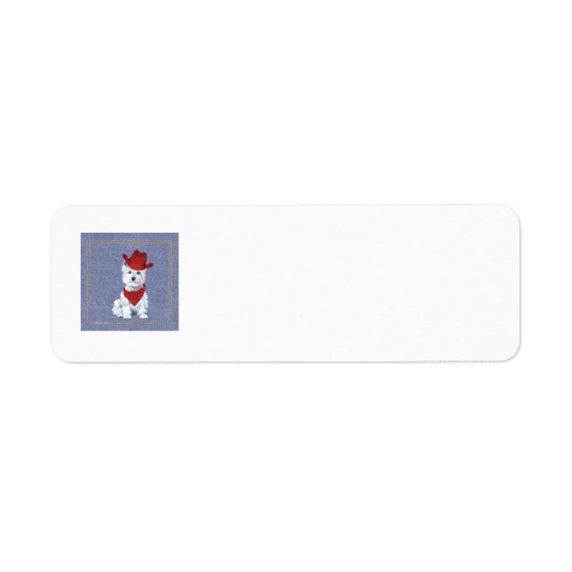 Westie Cowboy Return Address Label (Vorne)