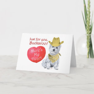 Westie Cowboy Valentine Feiertagskarte