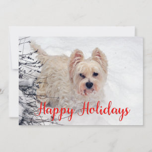 Westie dans la neige Joyeux jours fériés carte
