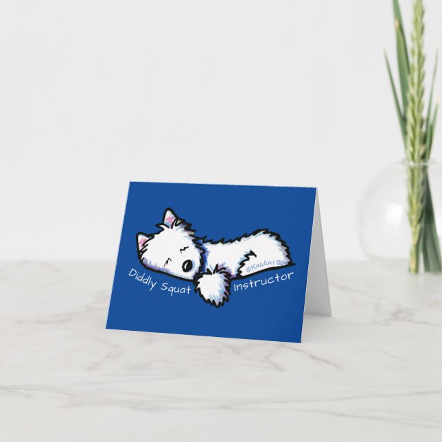 Westie DIDDLY SQUAT Instructor Car Magnet Dankeskarte (Vorderseite)