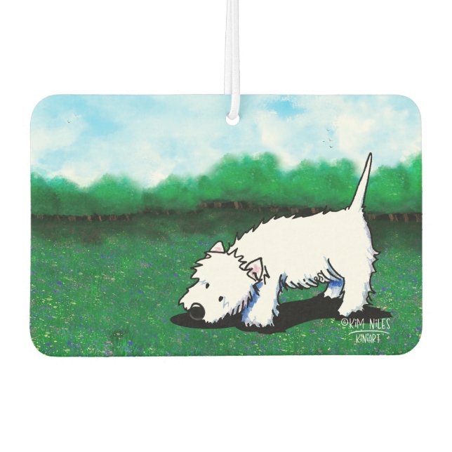 Westie Dog Autolufterfrischer (Vorderseite)